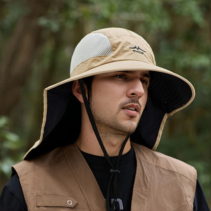 New Spring-Summer Color Block Fisherman Hat Outdoor Fishing Climbing Cap for Men, Quick-Dry Breathable Men's Hat