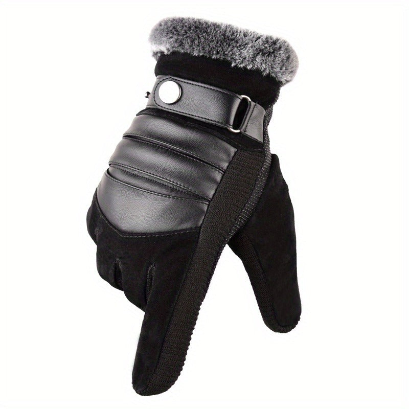 Men'S Thermal Gloves - Winter-Prepared Gloves Featuring Velvet Interior, Reinforced, And for Motorcycling & Mountain Activities - Protection Against Cold Weather And Improved Grip