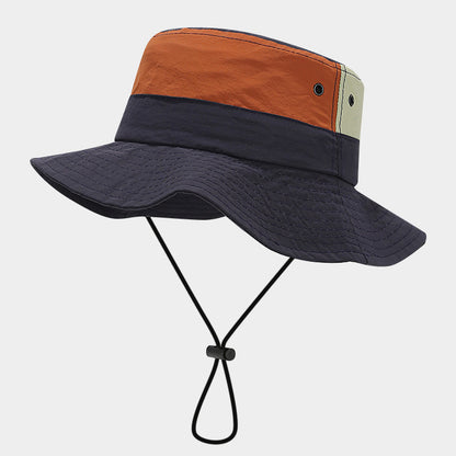 Japanese Summer Sunscreen Sunshade Bucket Hat Women's Color Matching Outdoor Travel Hat Hiking Camping Mountain Hat Men