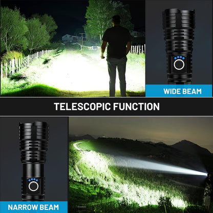Men's Tools Clearance -2 Pack Rechargeable LED Flashlight, High Lumen Super Bright Flashlights, Multi-function 5 Modes, Powerful Torch, Suitable For Home, Camping, Hiking