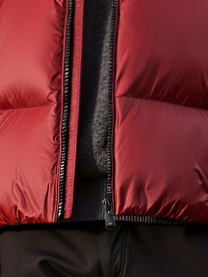 Men'S Hooded Short Down Jacket | Warm, Thick, Windproof, Suitable for Hiking and Mountaineering, Available in Multiple Sizes, Perfect for Outdoor Winter Activities