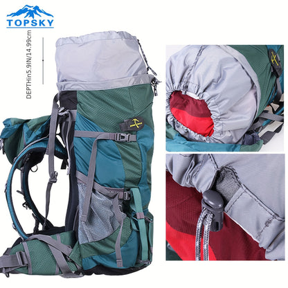 18.49gal Travel Backpack, Outdoor Sports Backpack, Nylon Hiking Bag, Outdoor Camping Storage Bag, Hiking Backpack Suitable for Mountaineering, Hiking, Camping, with Independent Sleeping Bag Compartment and Independent Water Bag Compartment