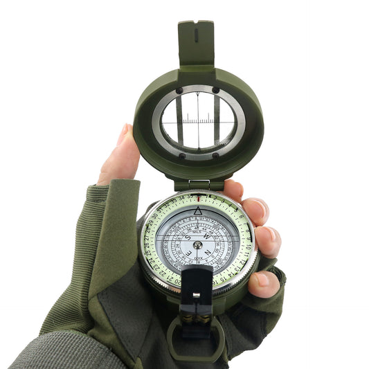 1 Military Green DC60-1B Zinc Alloy Automatic Compass | High-Precision Outdoor Compass, Suitable for Educational Use, Without Battery