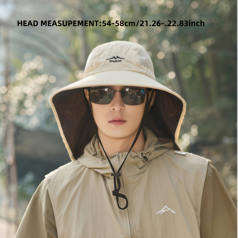 New Spring-Summer Color Block Fisherman Hat Outdoor Fishing Climbing Cap for Men, Quick-Dry Breathable Men's Hat