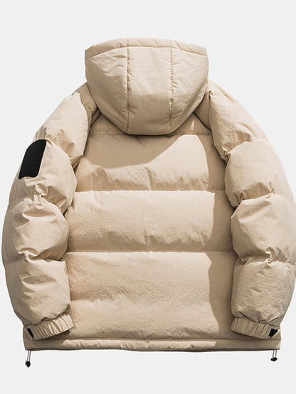 Heavy-Duty Winter Warmth, Hooded Outer with Button Closure, Loose-Fit Cold Weather Coat for Skiing, Snowboarding & Outdoor Activities