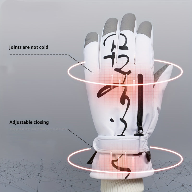 Winter Gloves | Warm and Snow-Proof, Thickened and Fashionable Design, Suitable for Both Men and Women Outdoor Sports, with Pockets, Easy to Clean, High-Quality Equipment, Strengthened Stitches