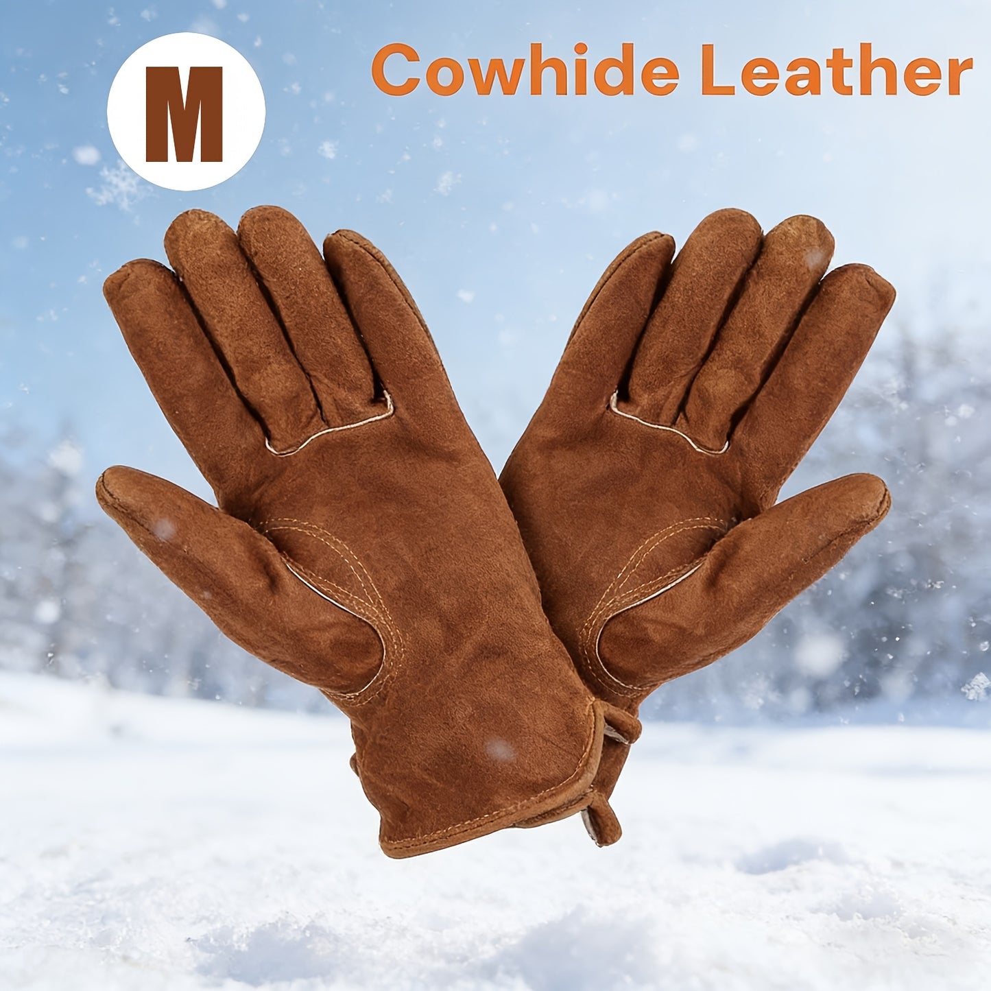 Winter Work Gloves for Men & Women | Deerskin Leather with Windproof Membrane for Extreme Cold | Heavy Duty, Durable & Flexible Grip for Snow Removal, Construction, Skiing & Outdoor Use